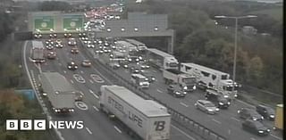 M25: Motorway closed near Dartford Crossing due to crash