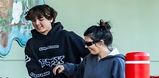 Kourtney Kardashian's son Mason, 14, towers over her during grocery store run in LA