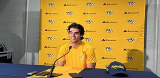 Luke Evangelista on pace of Nashville Predators practice, chemistry with Philip Tomasino