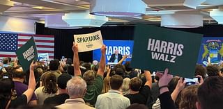 Sen. Bernie Sanders and UAW President Shawn Fain stump for Kamala Harris in East Lansing