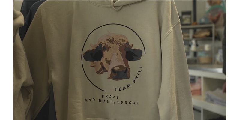 Phill the water buffalo fitting right in at Iowa Farm Sanctuary