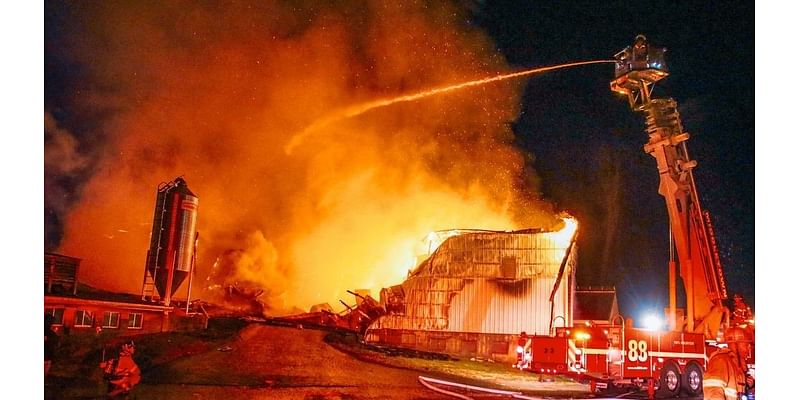 Early-morning fire leads to barn collapse in Dauphin County