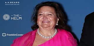 Gina Rinehart ensures all eyes are on her as she steps out in a stunning fuchsia gown at the 2024 Executive of the Year Awards in Sydney