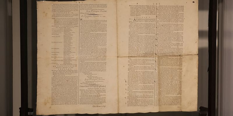 A rare copy of the US Constitution sells for $9 million at auction