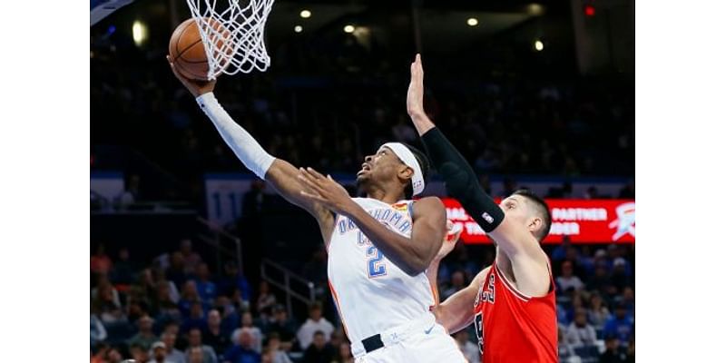 Gilgeous-Alexander scores 40, Thunder beat Bulls for sixth straight victory