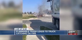 Omaha waste collector ‘glad to be okay’ after battery sparks large trash fire