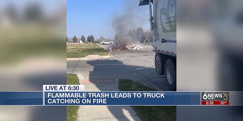 Omaha waste collector ‘glad to be okay’ after battery sparks large trash fire