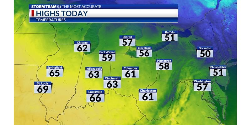 Cool sunshine, dry stretch to kick off workweek