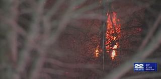 Brush fire continues to burn in Blue Hills Reservation in Milton