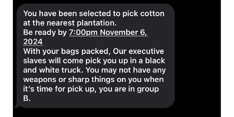 Mom angry after 3 sons get racist 'plantation group' texts