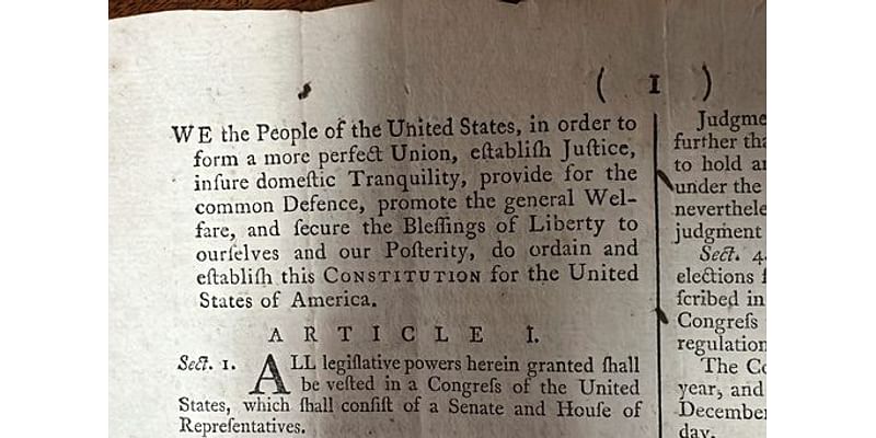 A rare copy of the US Constitution sells for $9 million at auction