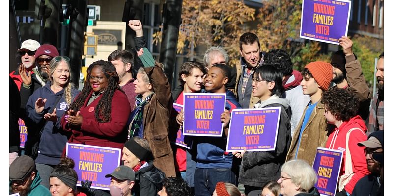 Working Families Party, UAW union members rally for Democrats in Ithaca