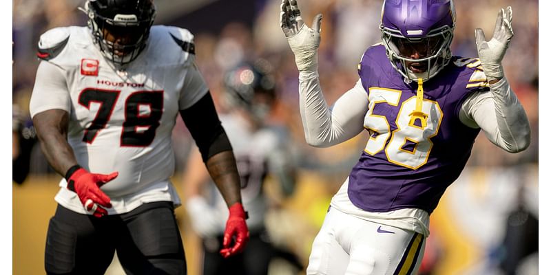 Vikings win edge rusher swap, too, as Jonathan Greenard outshines Texans’ Danielle Hunter