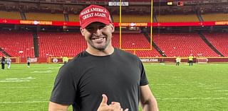 Chiefs' James Winchester backs Donald Trump on the field at Arrowhead Stadium after beating Bucs