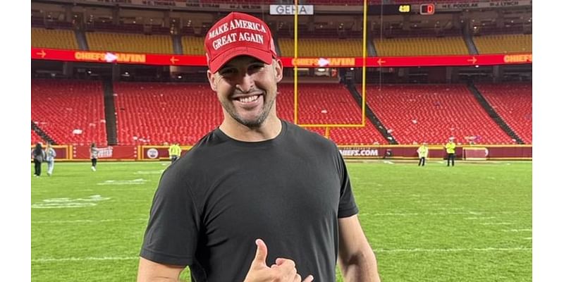 Chiefs' James Winchester backs Donald Trump on the field at Arrowhead Stadium after beating Bucs