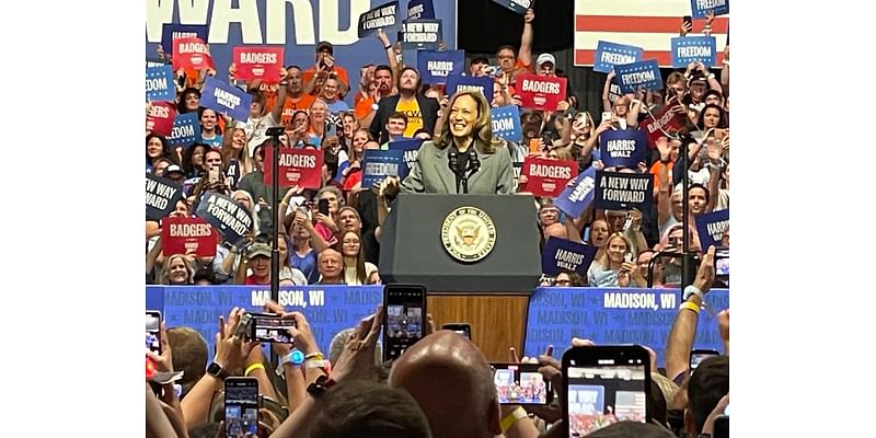 Vice President Harris Rallies in Madison; Crowd Chants ‘We’re Not Going Back’