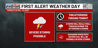 FIRST ALERT WEATHER DAY | Strong to severe thunderstorms possible today