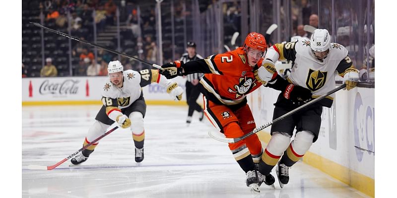 Nicolas Roy, Tomas Hertl and Pavel Dorofeyev score and Golden Knights hold on to beat Ducks 3-2