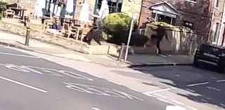 Moment pensioner is mugged outside pub 'for his Rolex and phone' by two masked men who stormed into beer garden during the afternoon