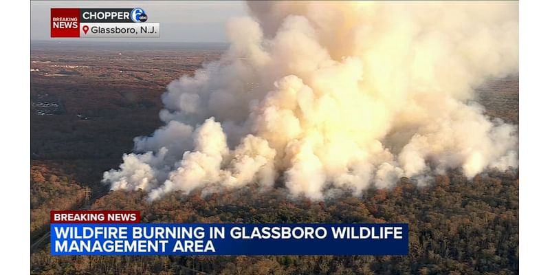 Crews battling wildfire in Glassboro, NJ