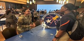 Joint Base San Antonio officers engage with ROTC cadets at UTSA Career Fair