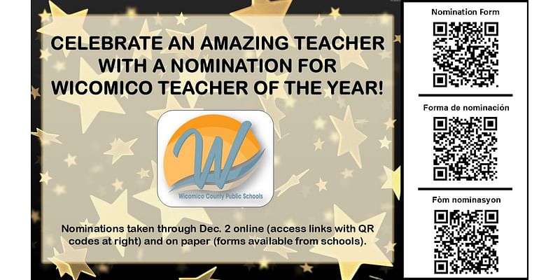 Nominate the next Wicomico Teacher of the Year