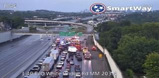 I-40 East near White Bridge Pike down to one lane after vehicle overturns
