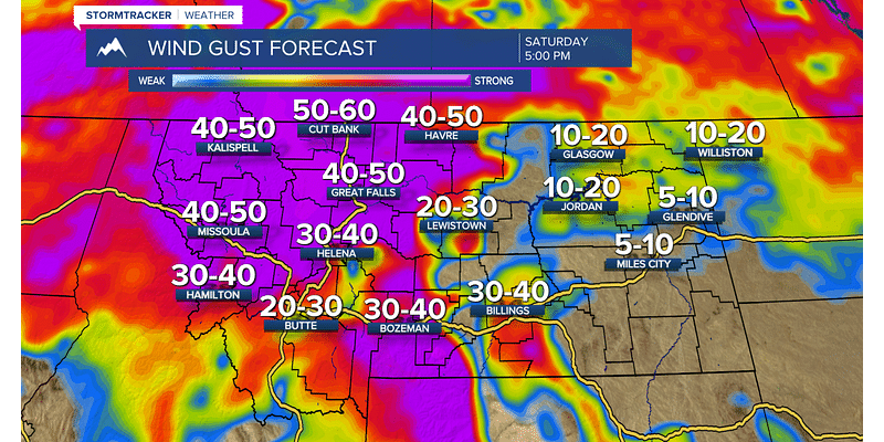 Weather Forecast: Gusty winds & scattered precipitation for the weekend