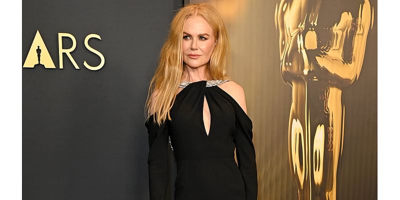 Nicole Kidman goes braless in a revealing gown split to the thigh at the 2024 Governors Ball