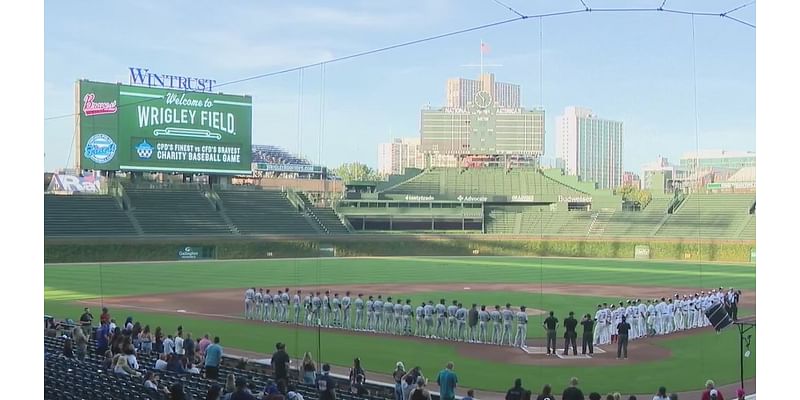 CPD and CFD raise thousands as police beat firefighters in baseball game at Wrigley Field