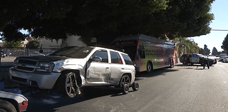 Several injured, 2 hospitalized after L.A. bus collides with other vehicles