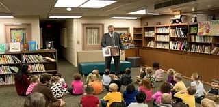 Mayor Joe Schember stops at Saint James School to read to students