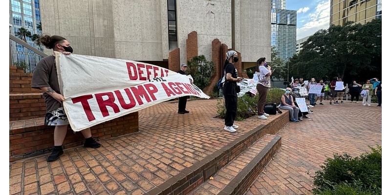 Dozens participate in protest against Trump in downtown Tampa