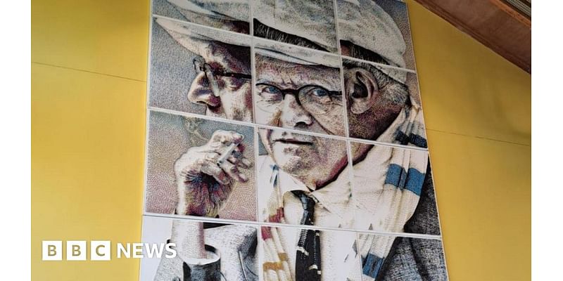 David Hockney nail portrait rehung in Bradford's new market