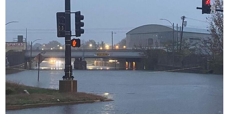 Heavy rains drench St. Louis on Election Day, flooding some roads