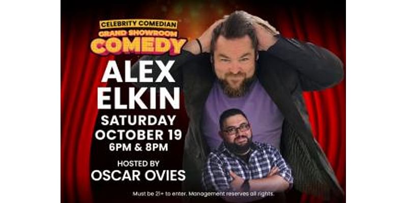 Celebrity comedian Alex Elkin brings hilarious stylings to Carson Nugget this Saturday