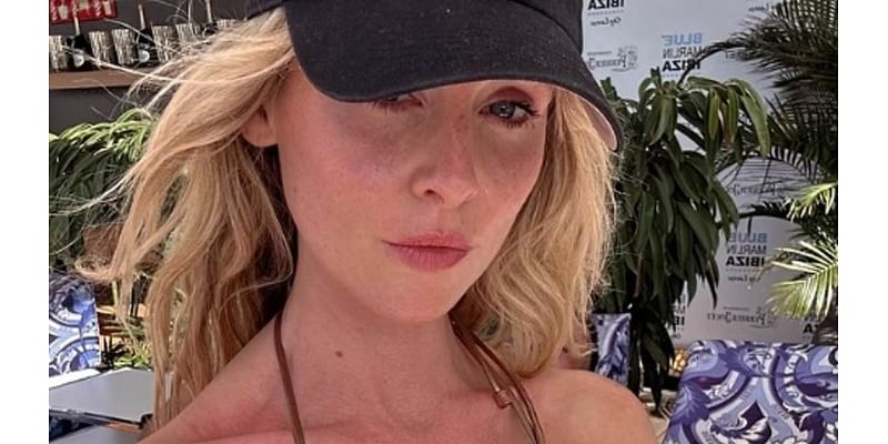 Diana Vickers sets pulses racing in a skimpy gold bikini as she soaks up the sun on lavish Ibiza getaway