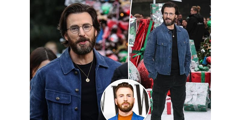 Chris Evans looks nearly unrecognizable with longer hair, bushy beard at the ‘Red One’ UK photo call