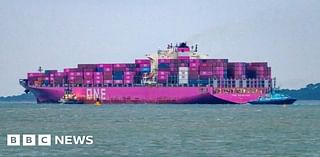 aground cargo ship awaiting checks