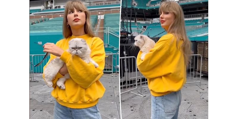 Taylor Swift gears up for Miami leg of the Eras Tour in distressed denim and sunglasses