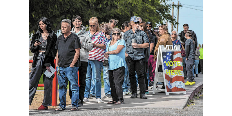 Voter lines of up to 3 hours in Nye County could delay Nevada results