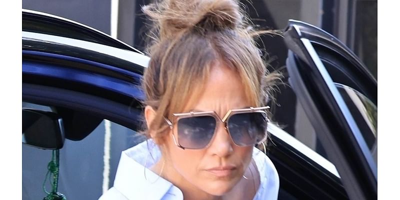 Jennifer Lopez is stylish in ripped jeans amid divorce from Ben Affleck... as it's revealed she's set to star in rom-com with Ted Lasso's Brett Goldstein