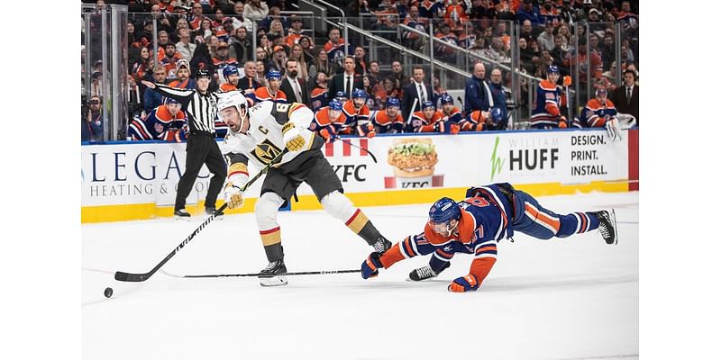 Hanafin scores 2 as Golden Knights rally to beat Oilers 4