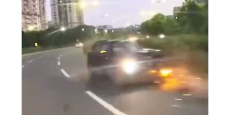 On Camera, Car Driving On Wrong Side Hits Biker In Gurugram, He Dies