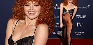 Orange Is The New Black star Natasha Lyonne, 45, sizzles in a racy lace satin dress as she steps out for the BAFTA NYC Tea Party