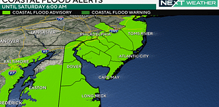 Coastal Flood Advisory in the Philadelphia area until Saturday morning, Coastal Flood Watch through the weekend