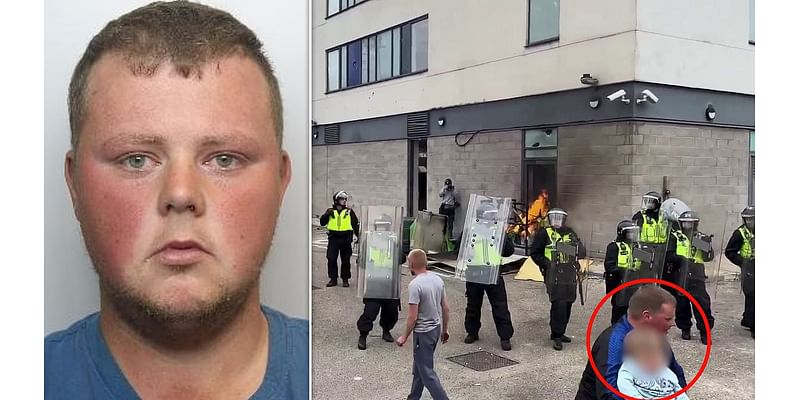 Shocking moment father takes his toddler to full-scale Rotherham riot